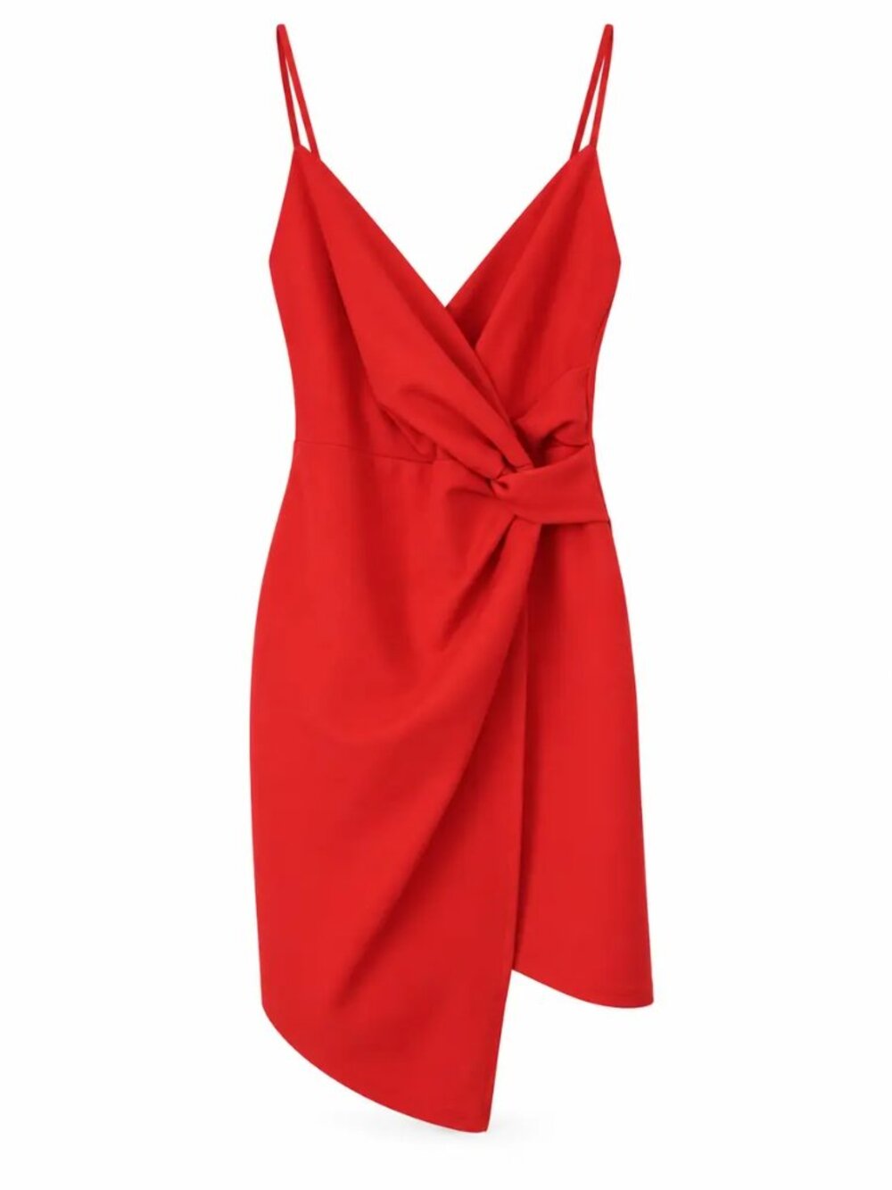 Lulus Coral Red Draped Twist-Front Mini Dress, Size S